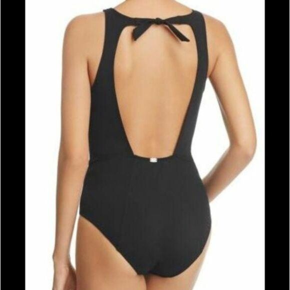 NWT Amoressa High Neck Key Hole Front Detail One-Piece Swimsuit - Picture 2 of 10